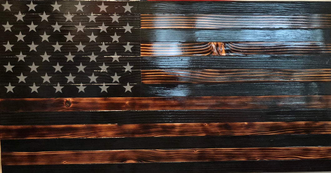 Rustic American flag with gloss finish