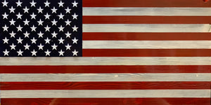 Old Glory wooden flag