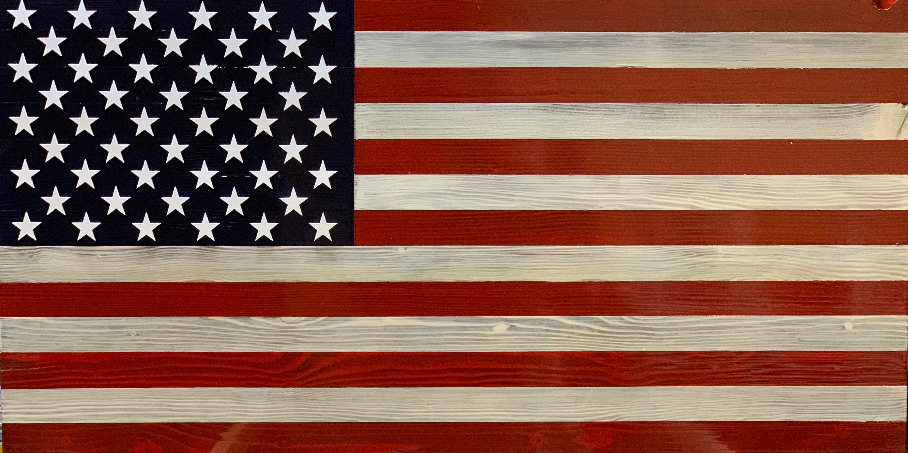 Old Glory wooden flag
