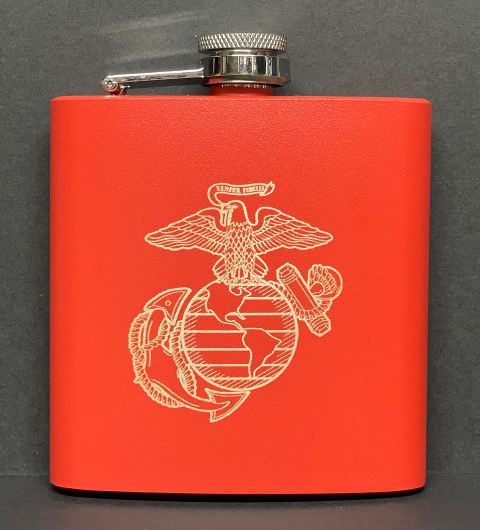 USMC Flask - Matte red powder coat.